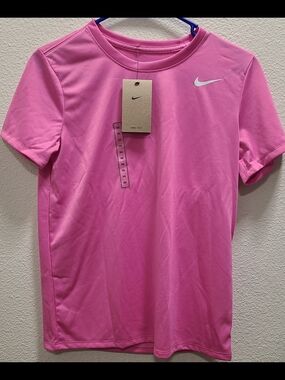 Nike Pink Short Sleeve Athletic Tee with White Swoosh